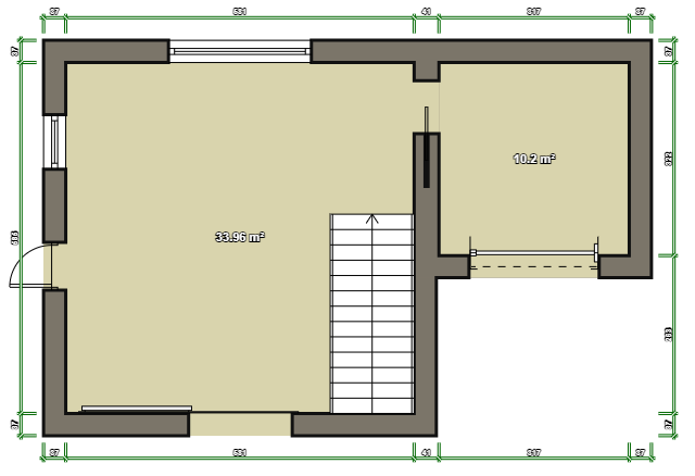 a floor plan showing doors, stairs and windows for helping with feng shui floor plans