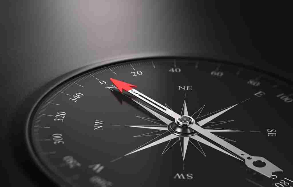 finding a direction in life represented by a compass