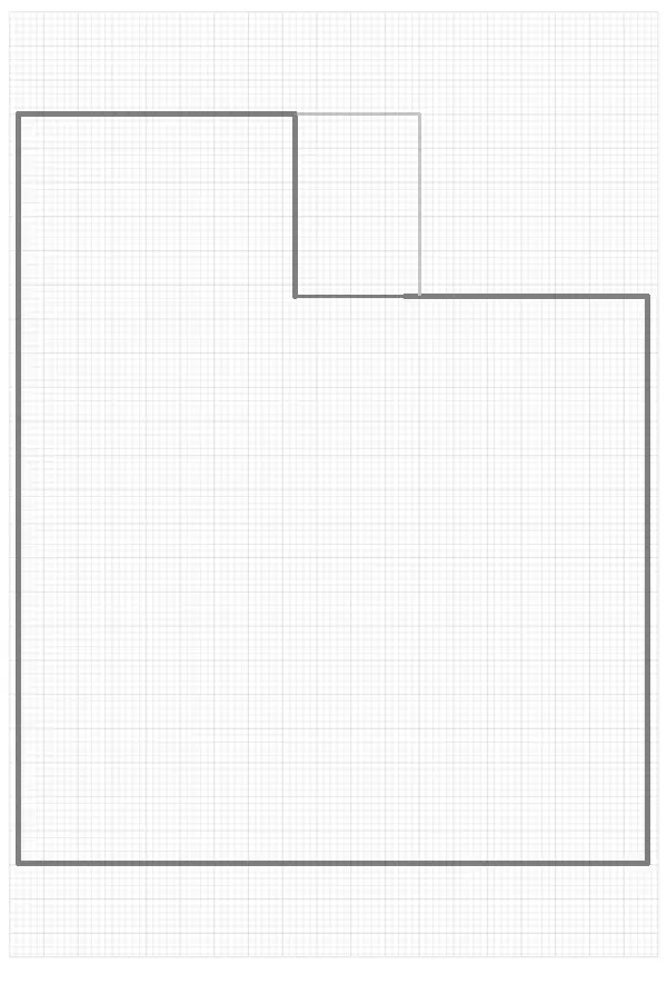 Starting to draw a Feng Shui floor plan to scale using graph paper